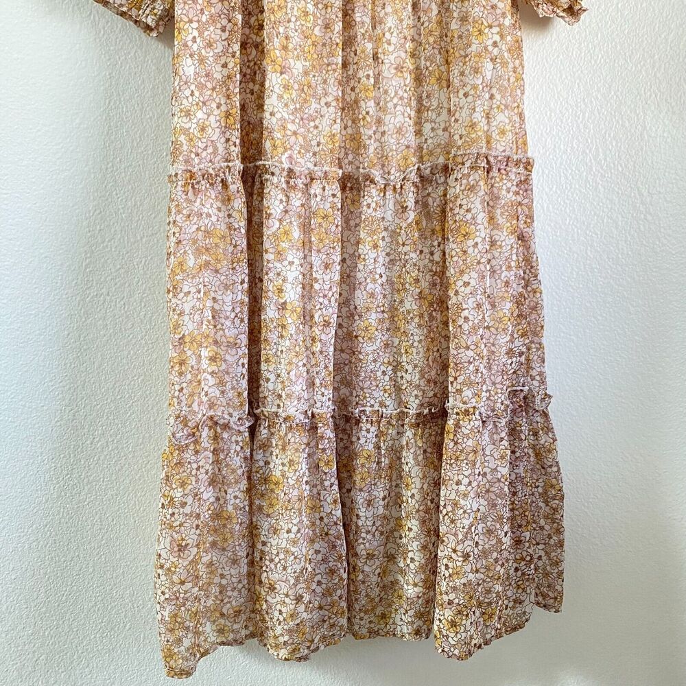 Sincerely Jules Long 3/4 Sleeve V Neck Ditsy Floral Print Dress Womens Large - Picture 5 of 11